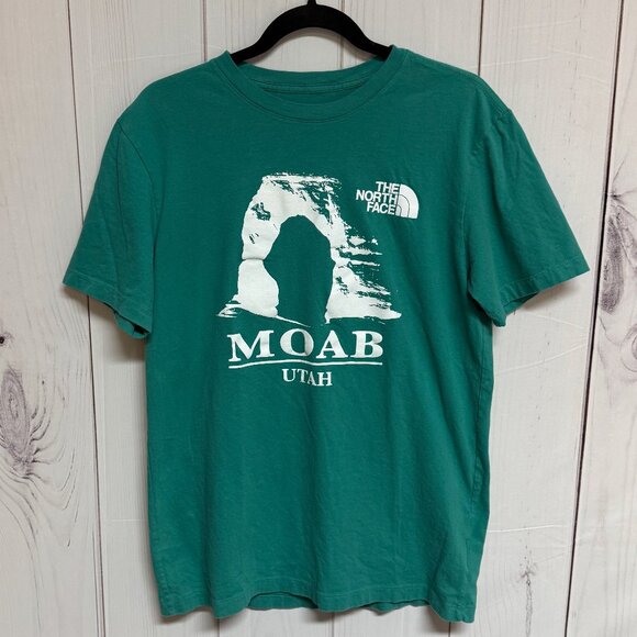 The North Face Men’s Moab Utah Graphic T-Shirt Green Medium Short Sleeve EUC - Picture 1 of 11